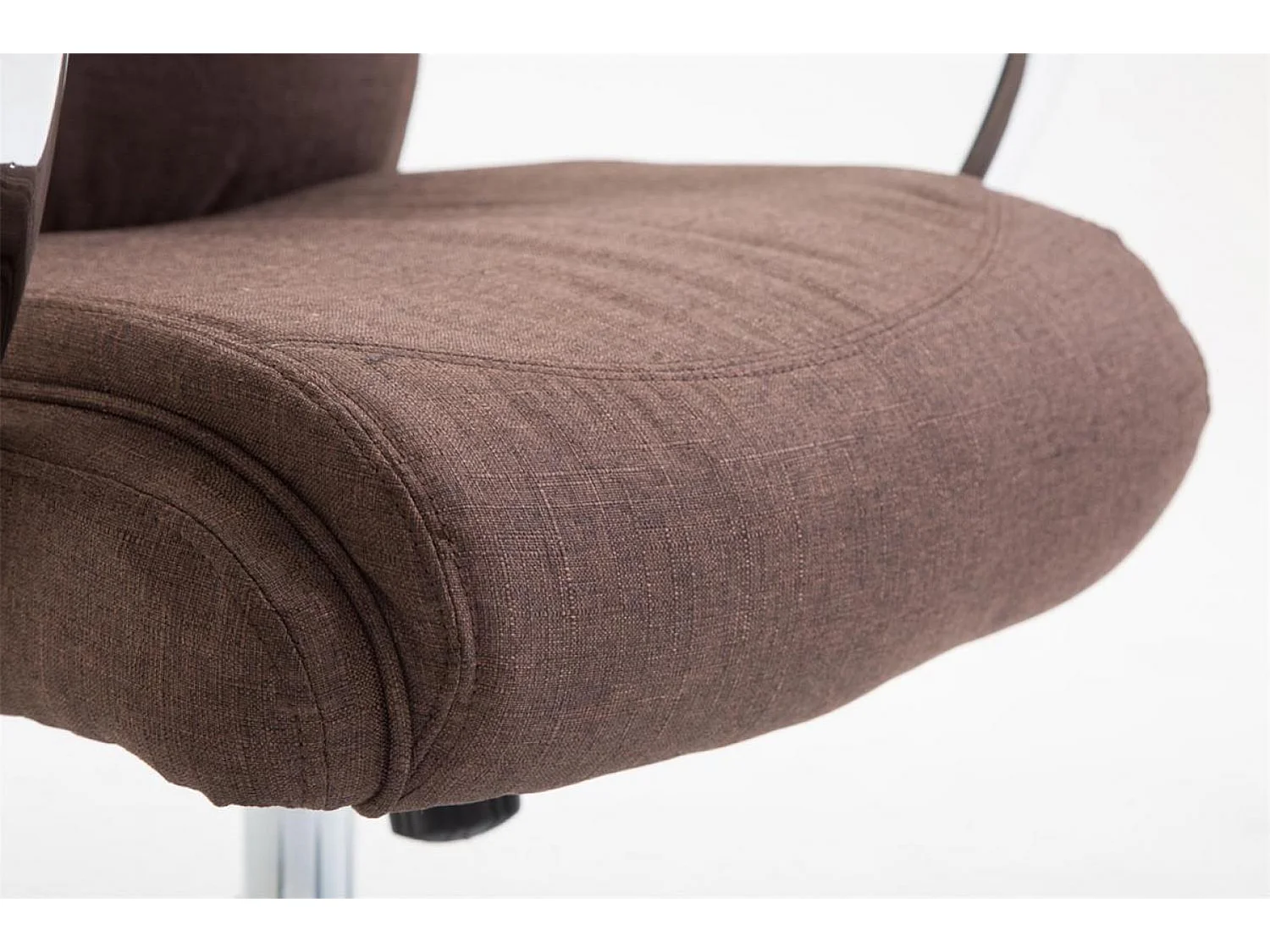 Chaise de bureau - Tissu & Métal chromé - Marron - XL Vaud