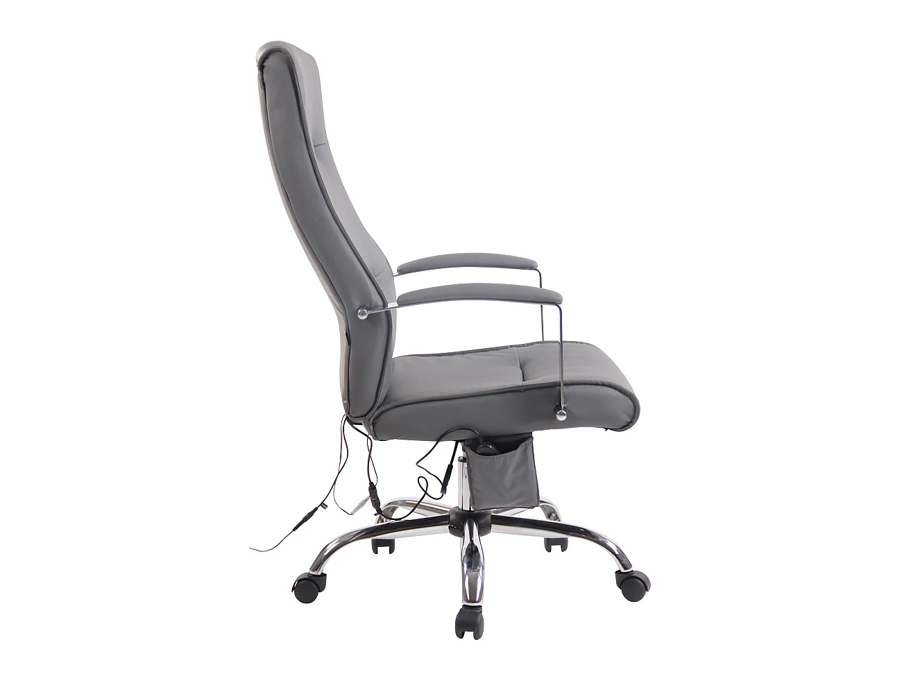 Sedia da ufficio - Finta pelle & Metallo in look cromato - grigio - Portland