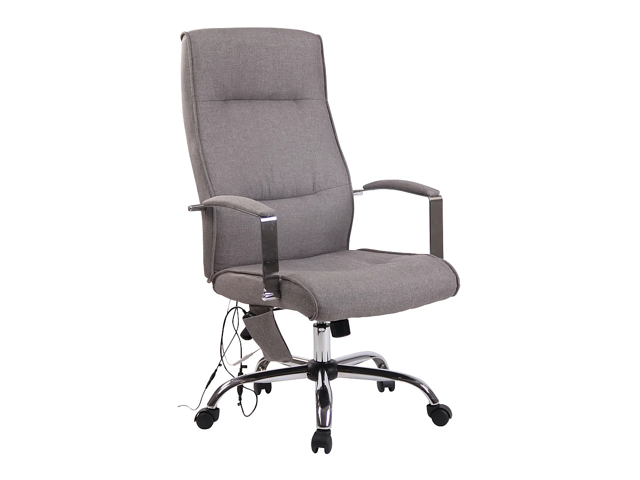 Chaise de bureau - Tissu & Métal chromé - Gris - Portland