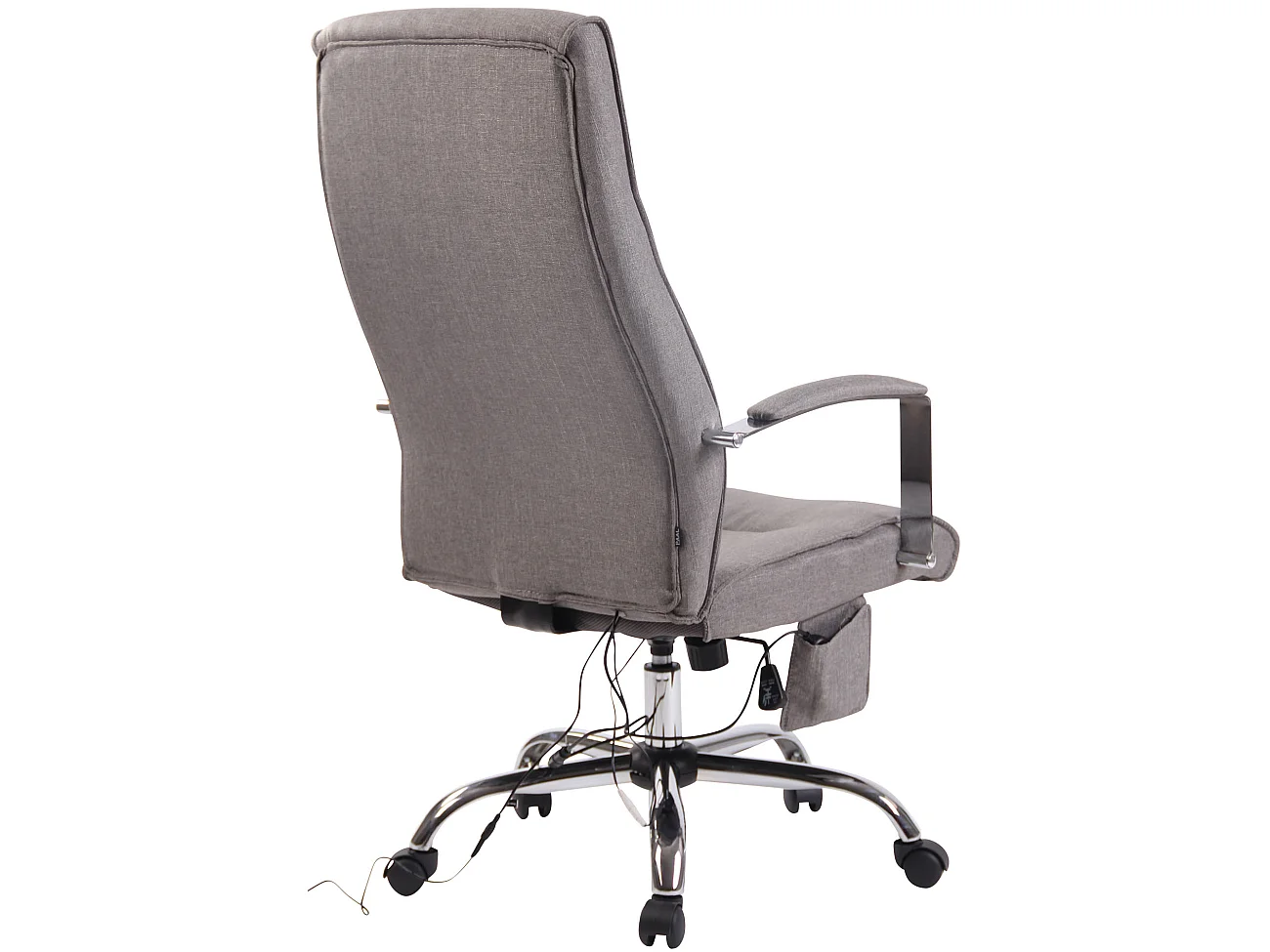 Chaise de bureau - Tissu & Métal chromé - Gris - Portland