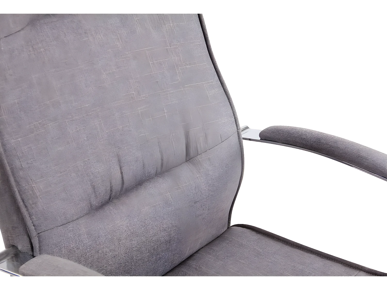 Chaise de bureau - Tissu & Métal chromé - Gris - Portland