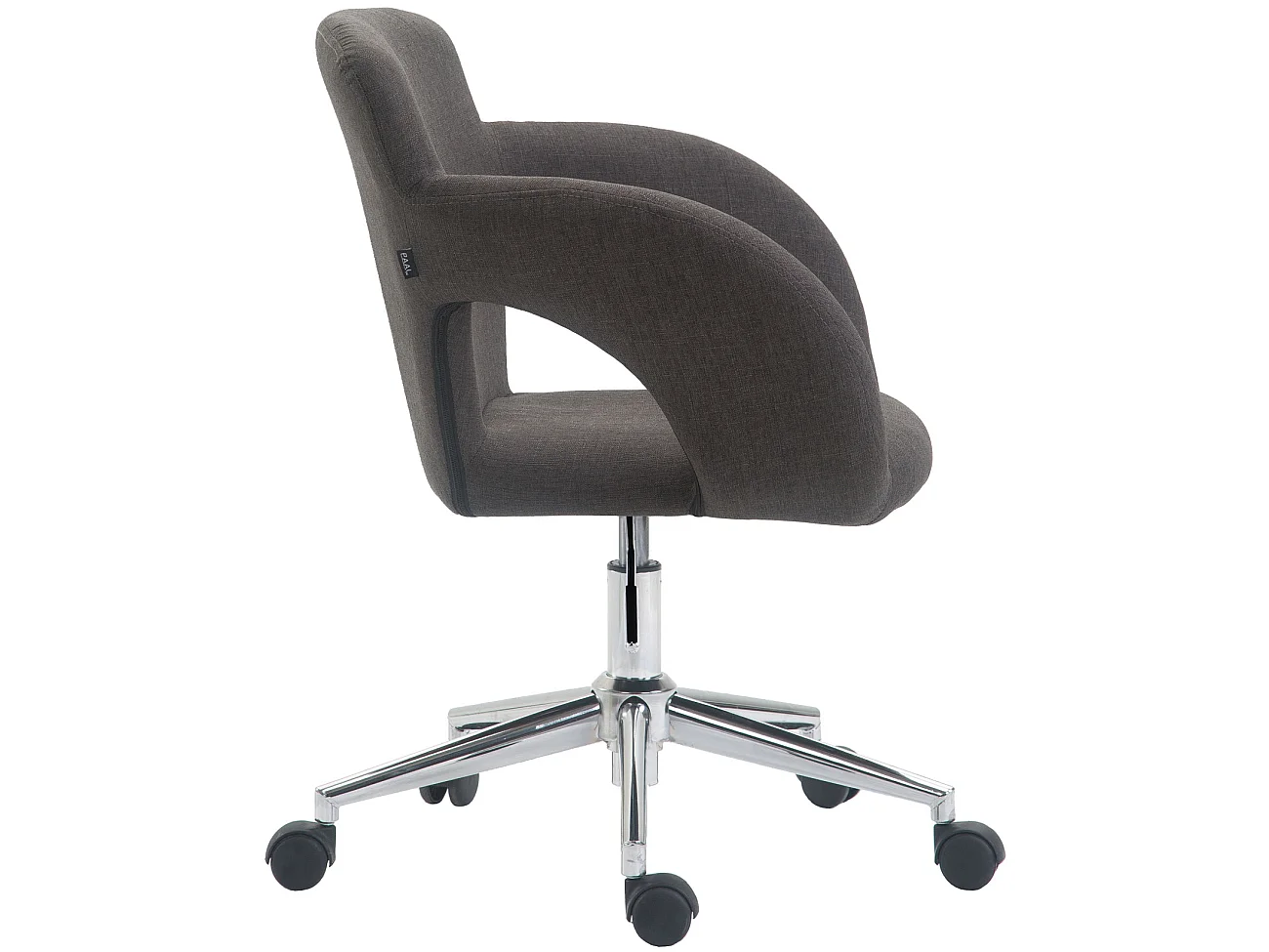 Chaise de bureau - Tissu & Métal chromé - Gris foncé - Edison