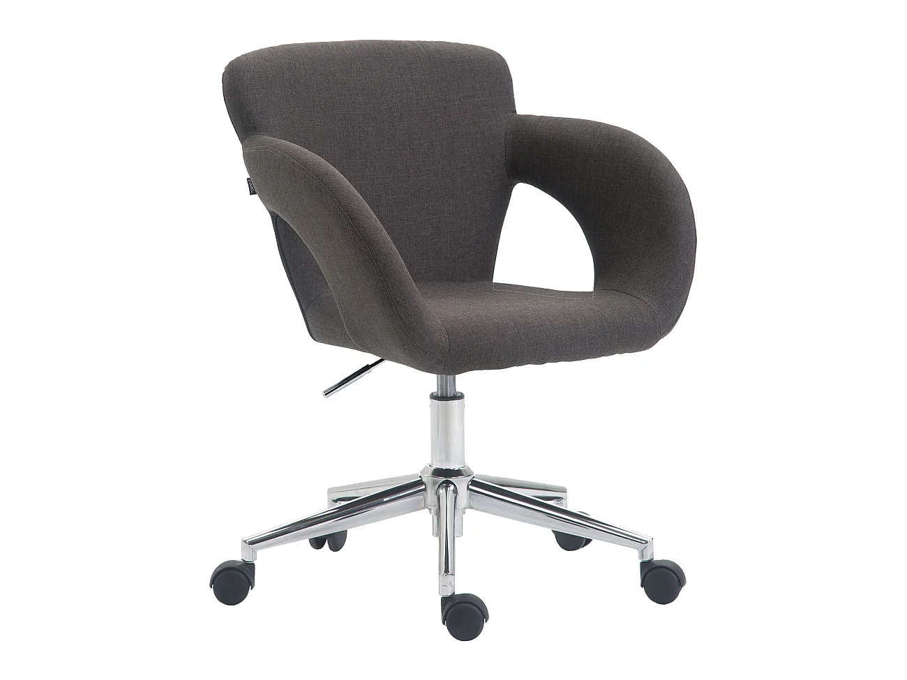 Chaise de bureau - Tissu & Métal chromé - Gris foncé - Edison