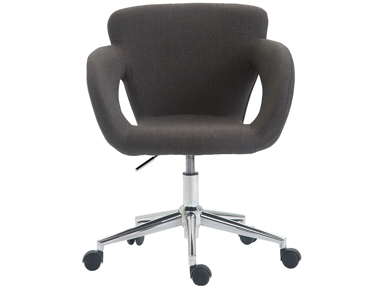 Chaise de bureau - Tissu & Métal chromé - Gris foncé - Edison