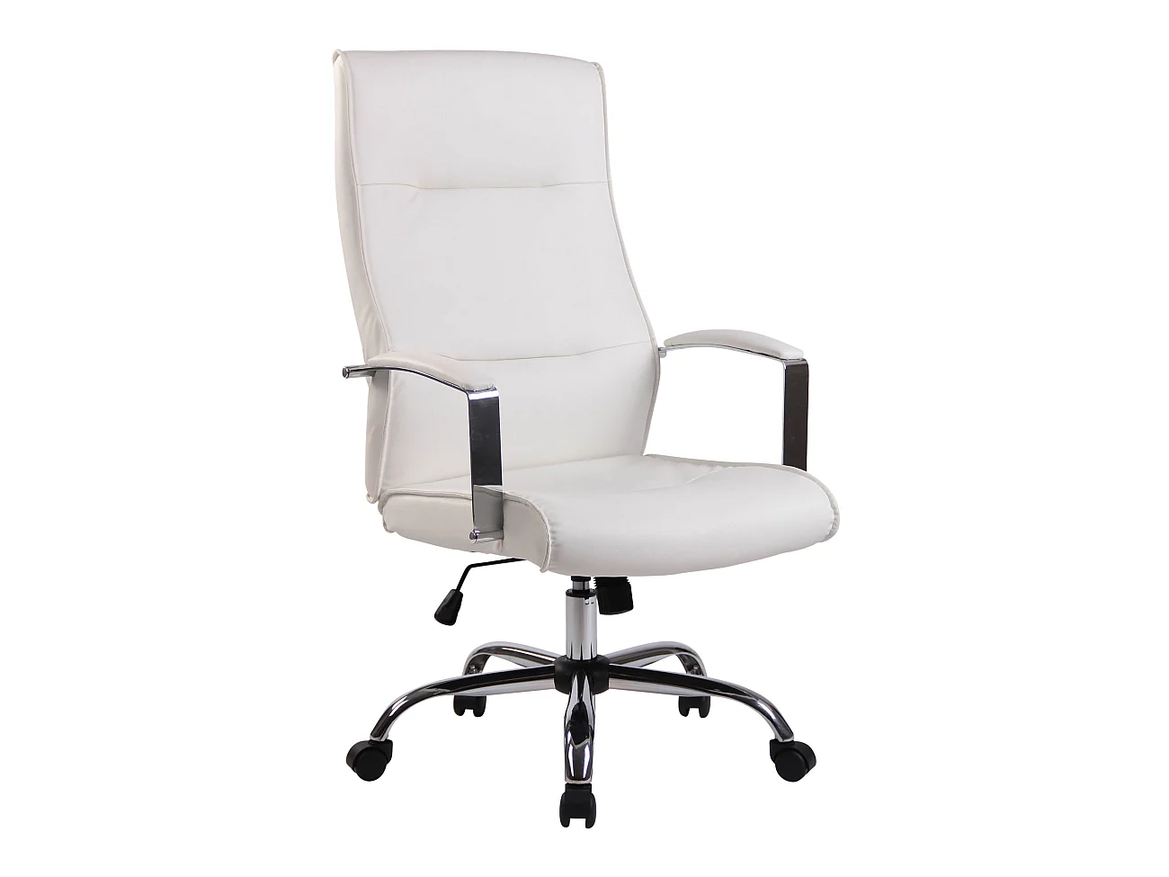 Chaise de bureau - Similicuir & Métal chromé - Blanc - Portland