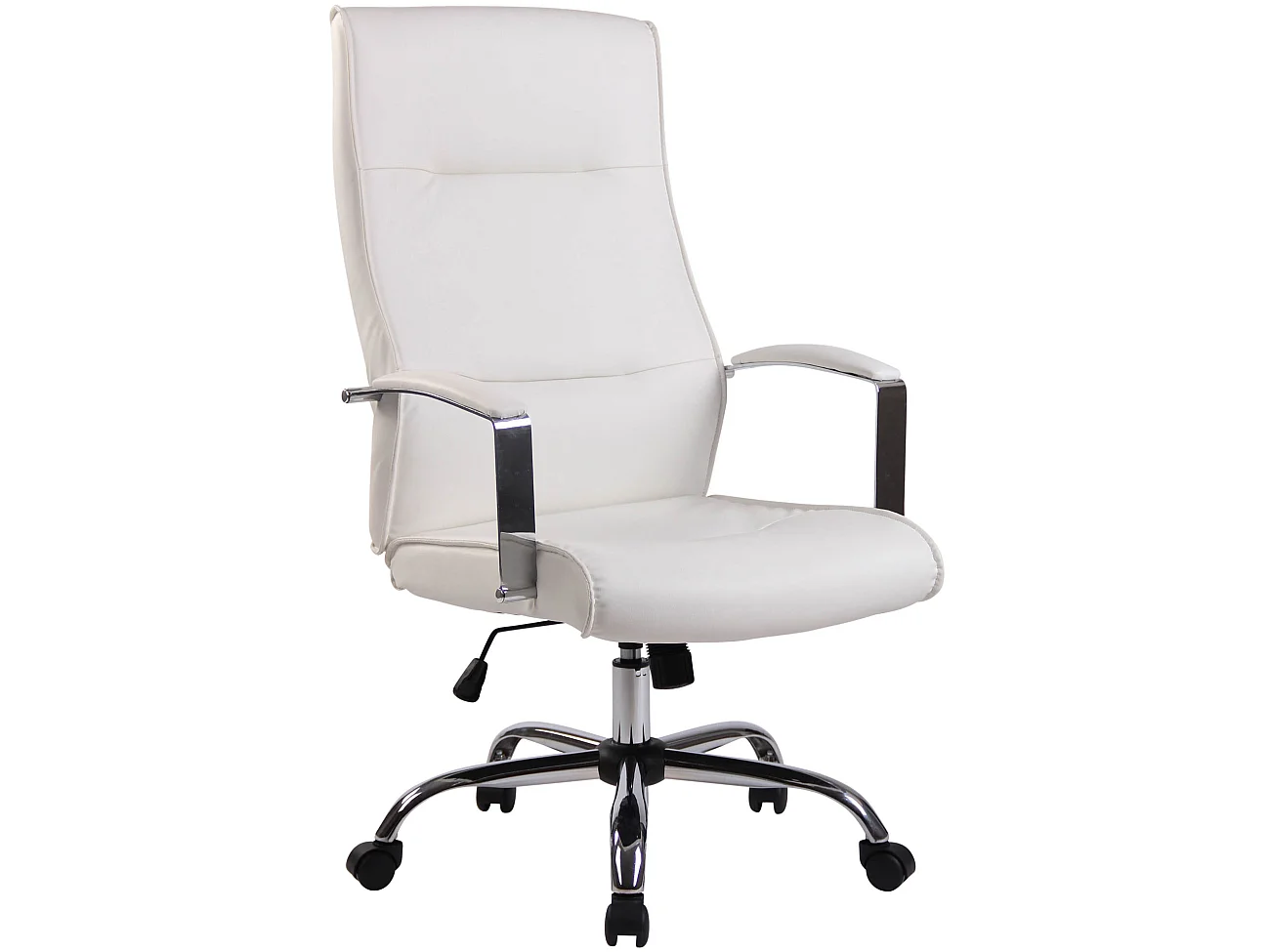 Chaise de bureau - Similicuir & Métal chromé - Blanc - Portland