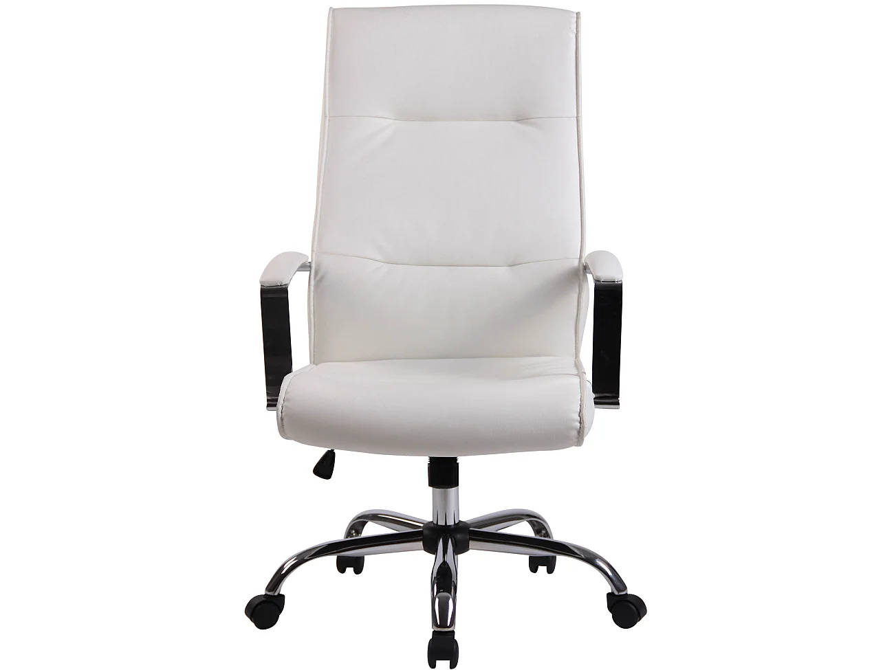 Chaise de bureau - Similicuir & Métal chromé - Blanc - Portland