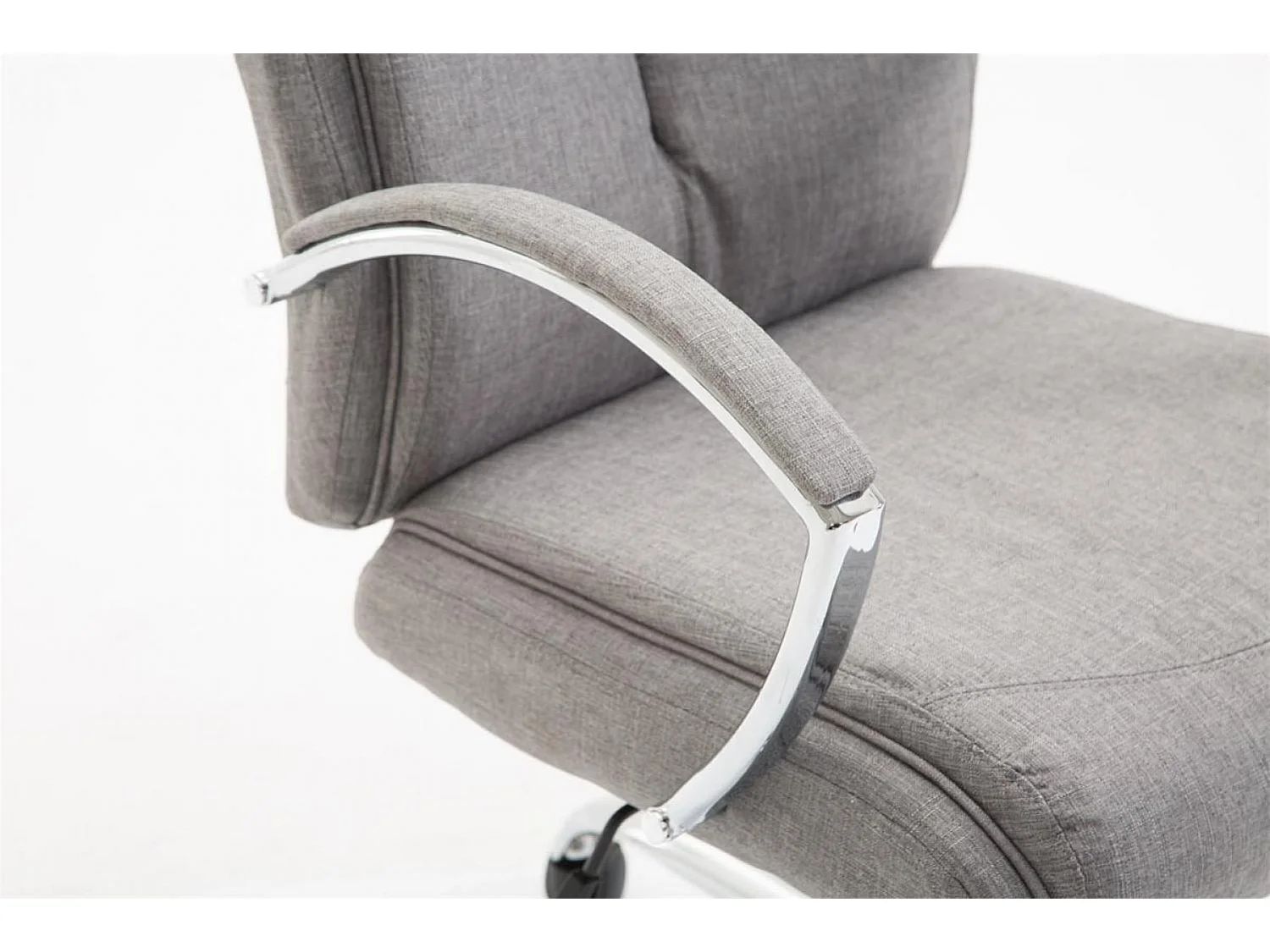 Chaise de bureau - Tissu & Métal chromé - Gris - XL Vaud