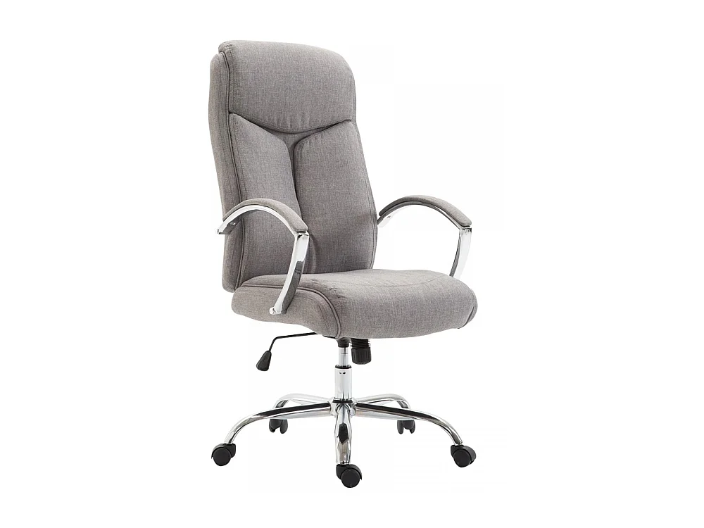 Chaise de bureau - Tissu & Métal chromé - Gris - XL Vaud