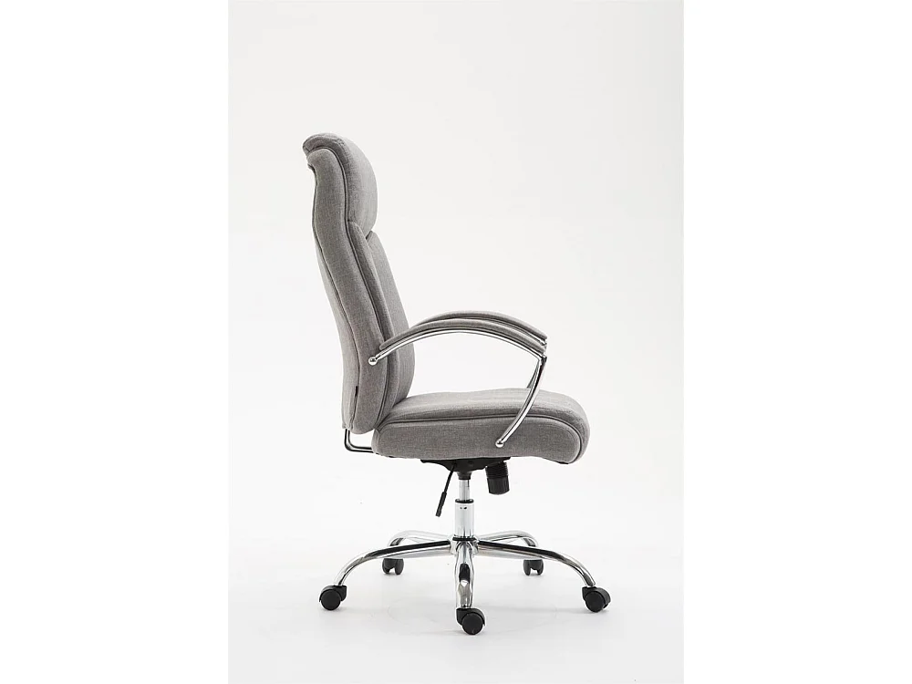 Chaise de bureau - Tissu & Métal chromé - Gris - XL Vaud