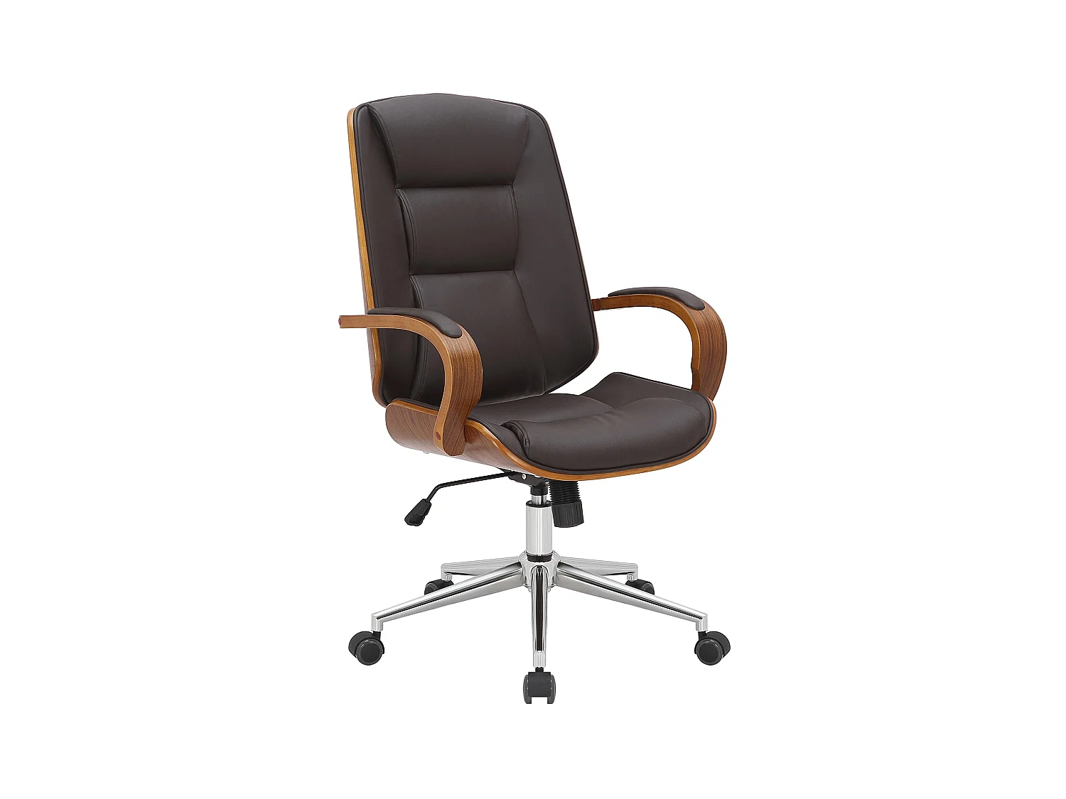 Chaise de bureau - Similicuir - Noyer / Marron - Yankton
