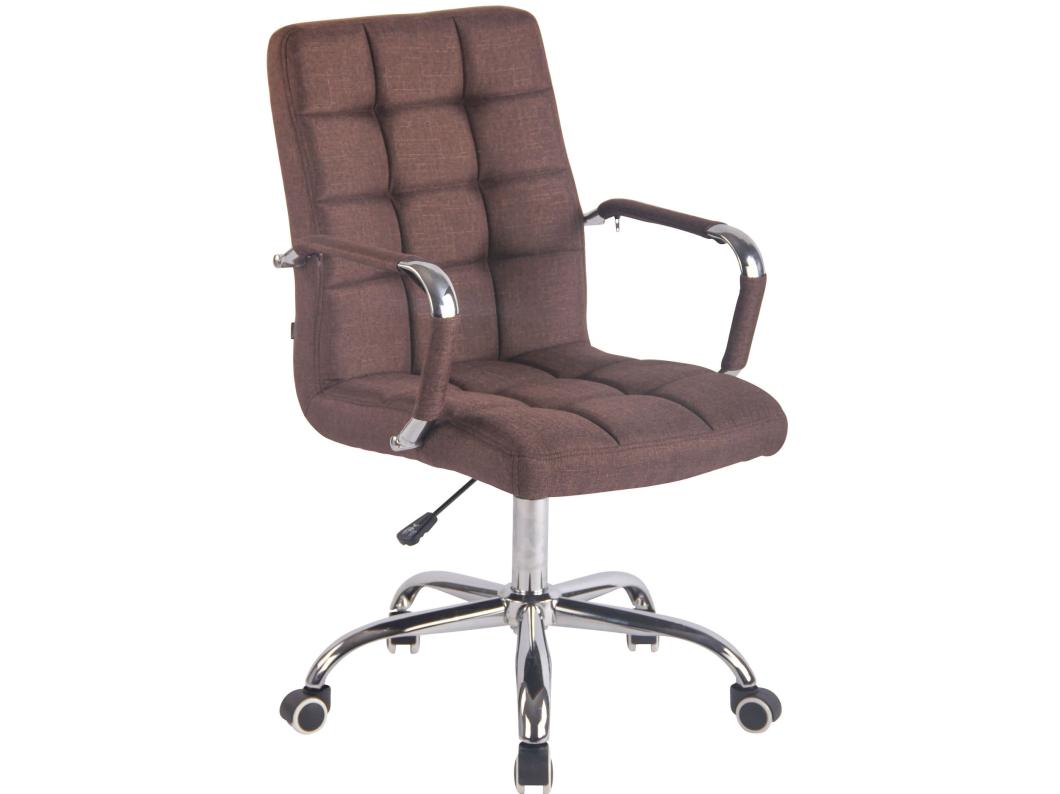 Sedia da ufficio - Tessuto & Metallo in look cromato - marrone - Deli