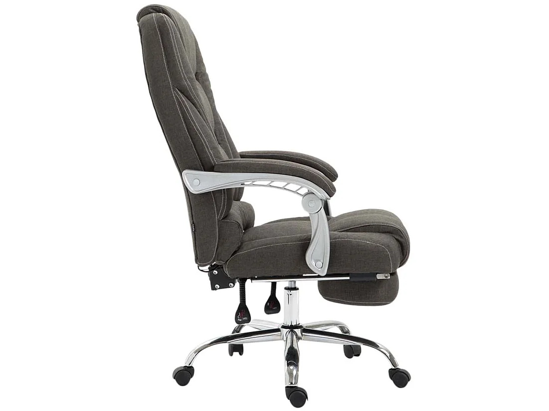 Chaise de bureau - Tissu & Métal chromé - Gris foncé - Pacific