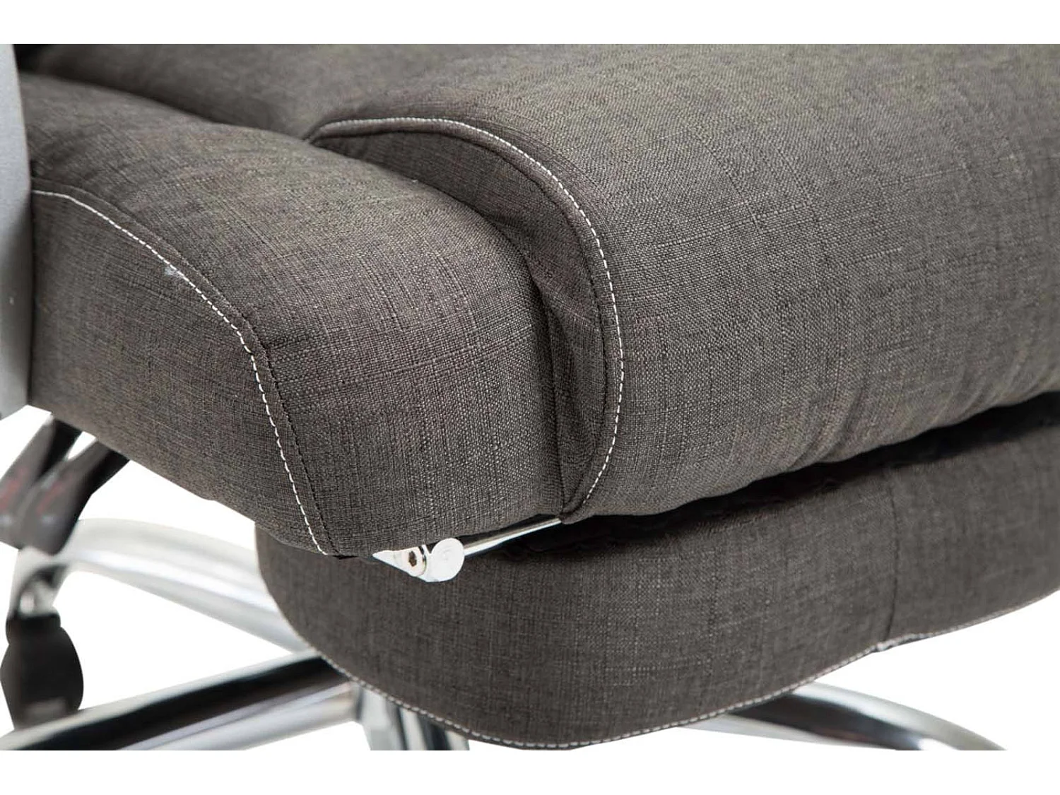 Chaise de bureau - Tissu & Métal chromé - Gris foncé - Pacific