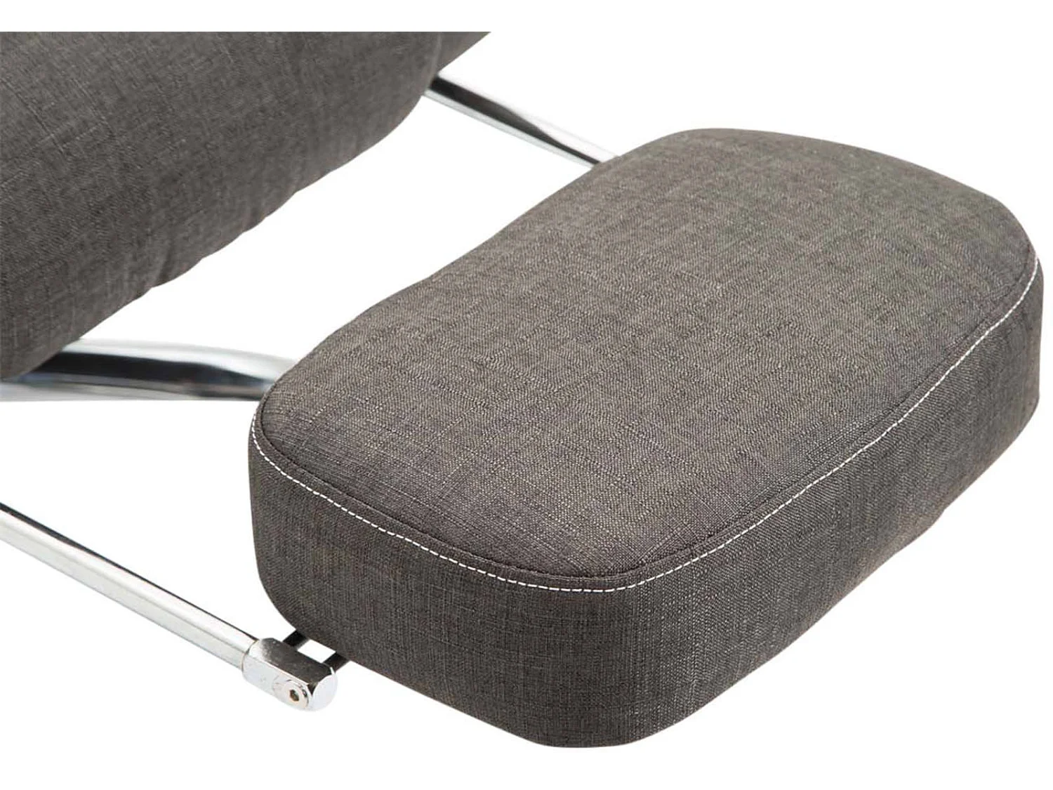 Chaise de bureau - Tissu & Métal chromé - Gris foncé - Pacific