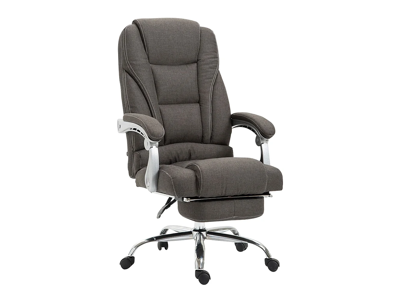 Chaise de bureau - Tissu & Métal chromé - Gris foncé - Pacific
