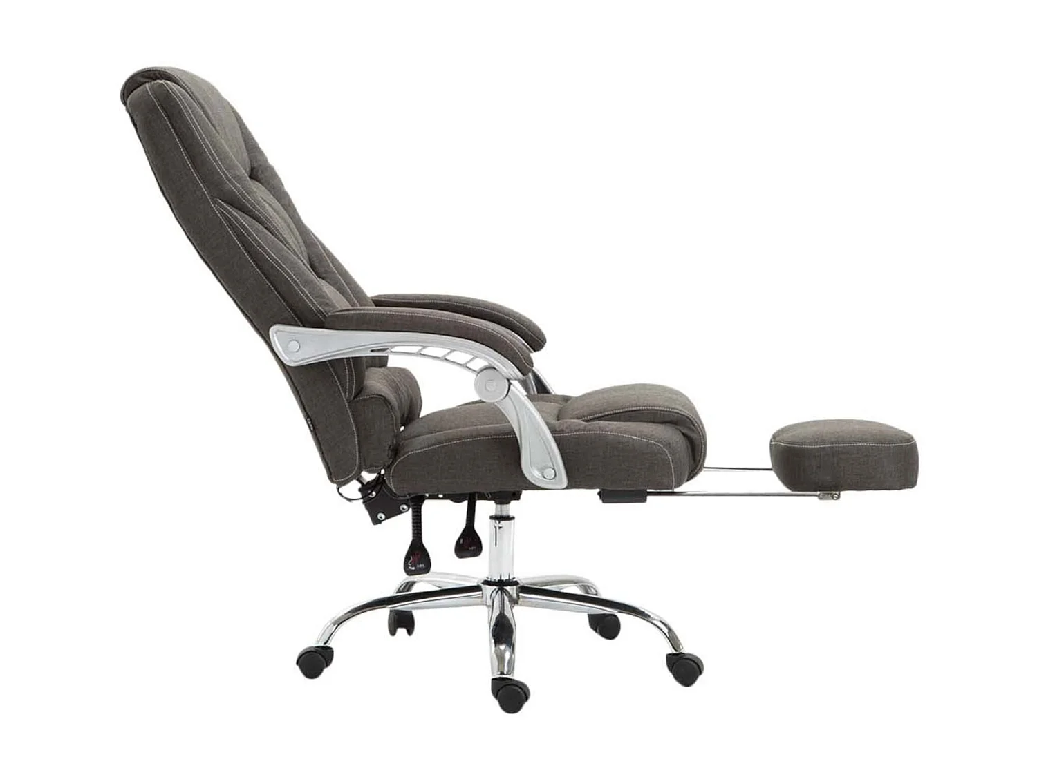 Chaise de bureau - Tissu & Métal chromé - Gris foncé - Pacific