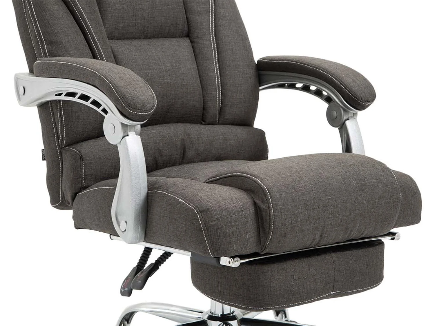 Chaise de bureau - Tissu & Métal chromé - Gris foncé - Pacific