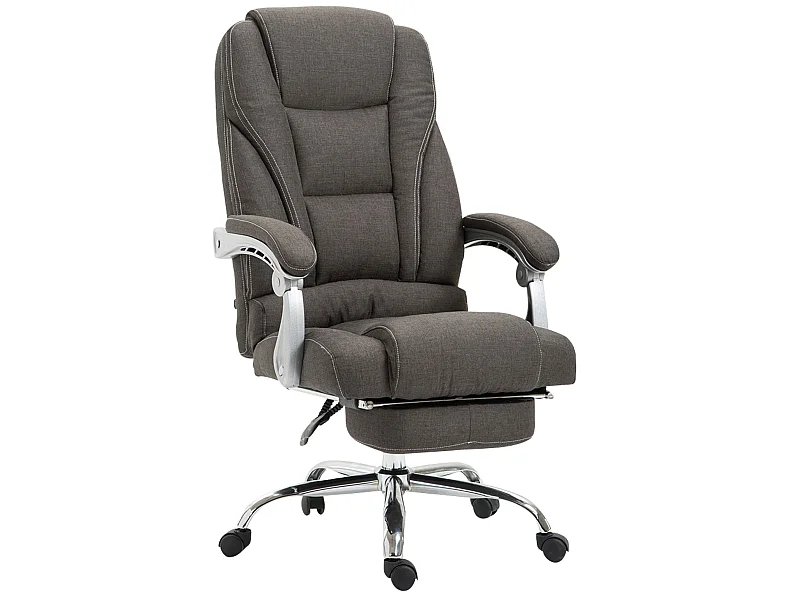 Chaise de bureau - Tissu & Métal chromé - Gris foncé - Pacific