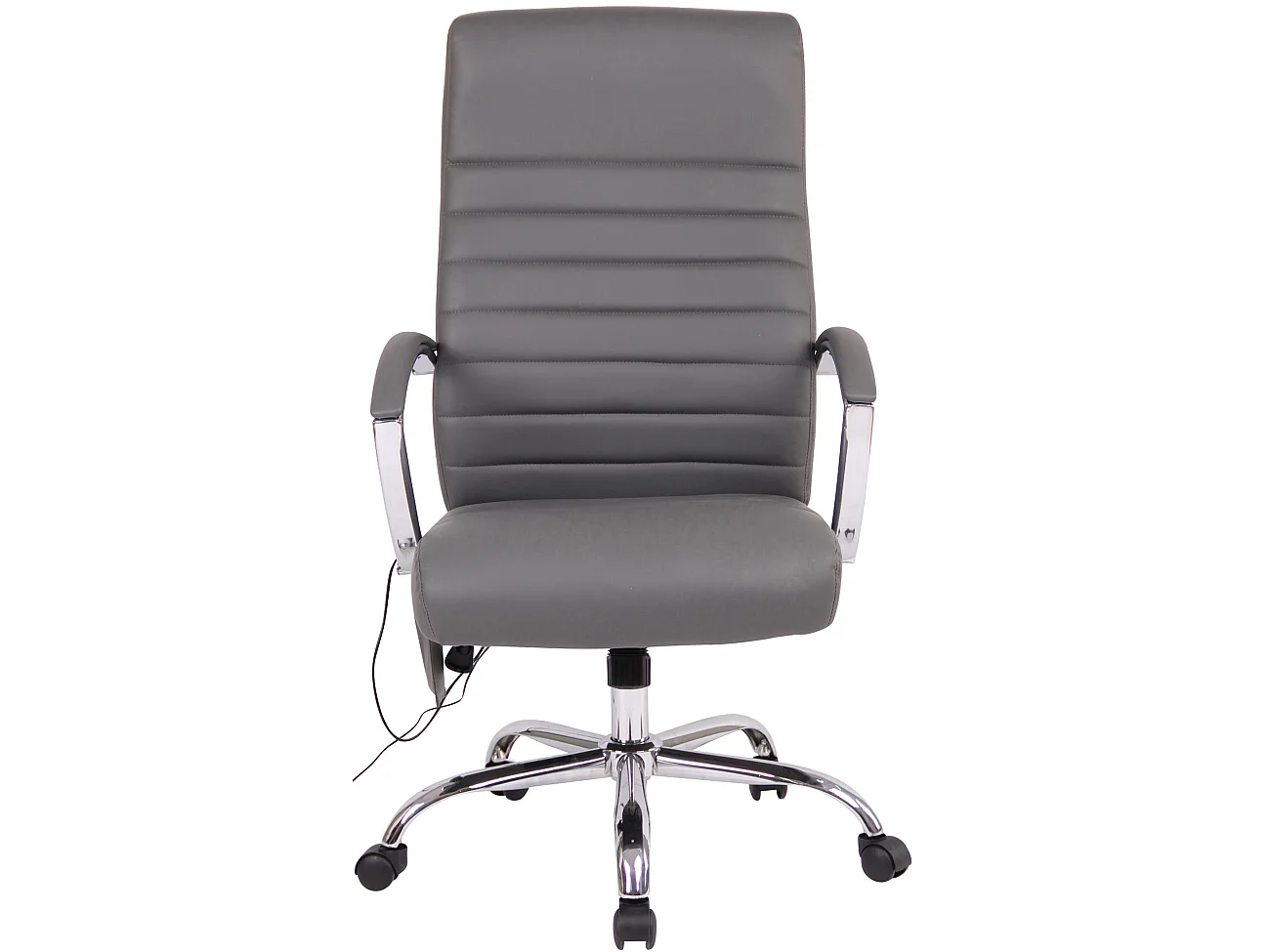 Chaise de bureau - Similicuir & Métal chromé - Gris - Valais