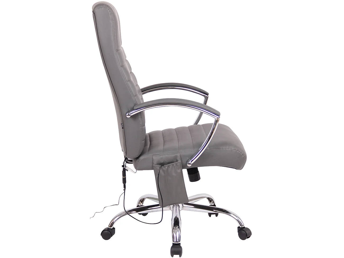 Chaise de bureau - Similicuir & Métal chromé - Gris - Valais