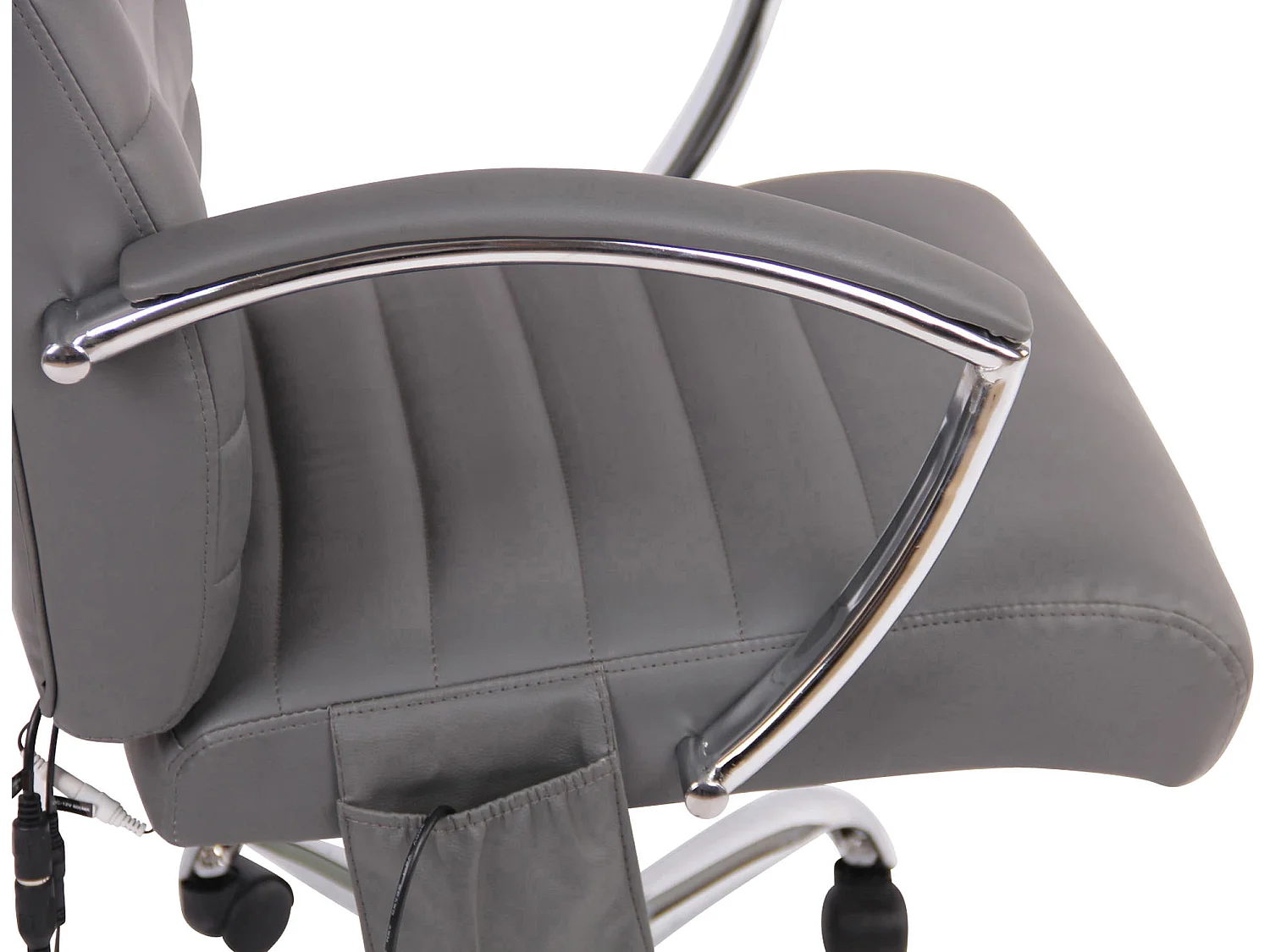 Chaise de bureau - Similicuir & Métal chromé - Gris - Valais