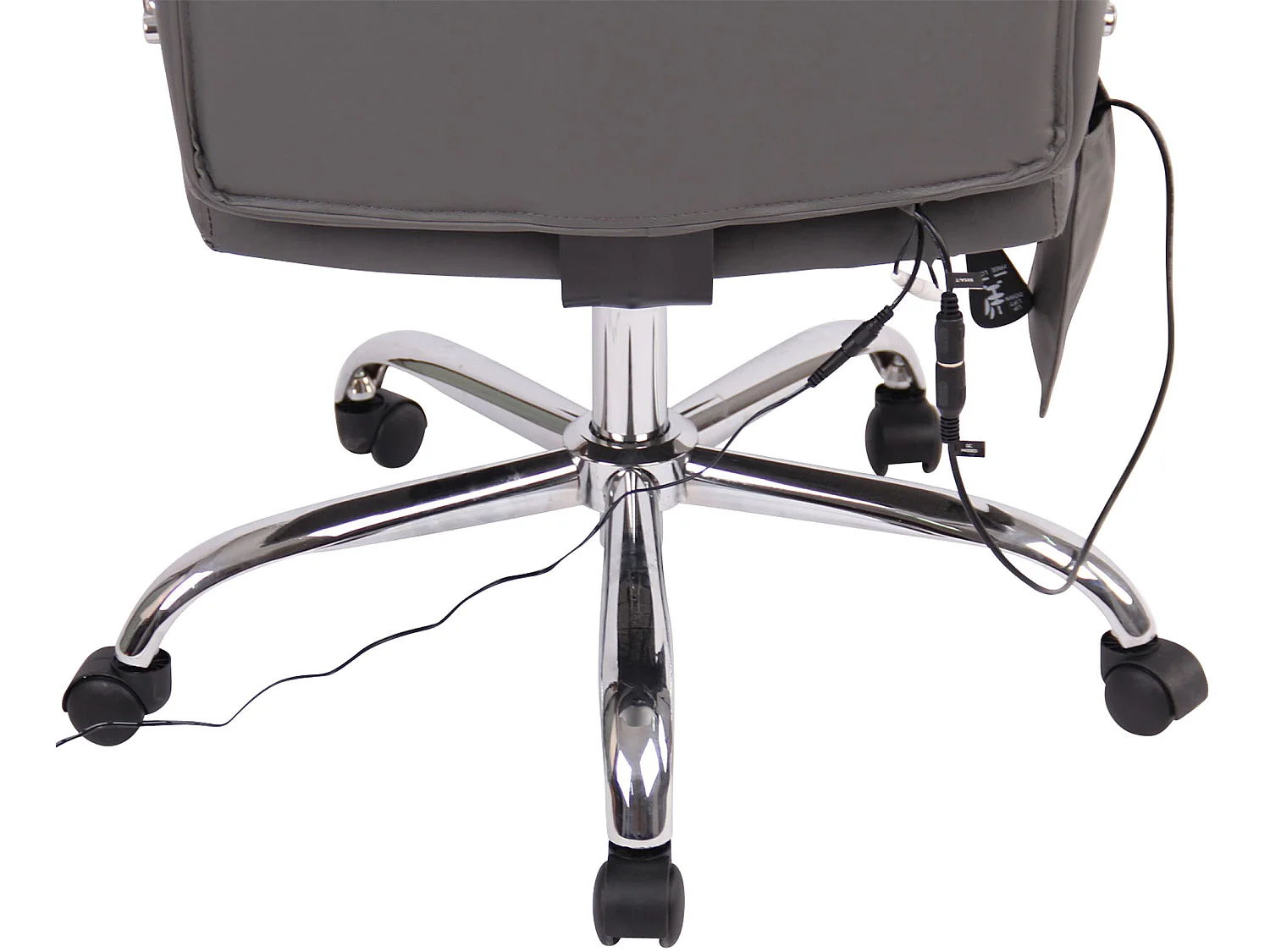 Chaise de bureau - Similicuir & Métal chromé - Gris - Valais