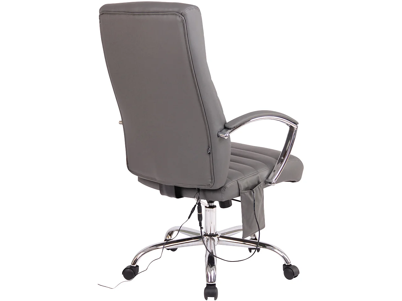 Chaise de bureau - Similicuir & Métal chromé - Gris - Valais