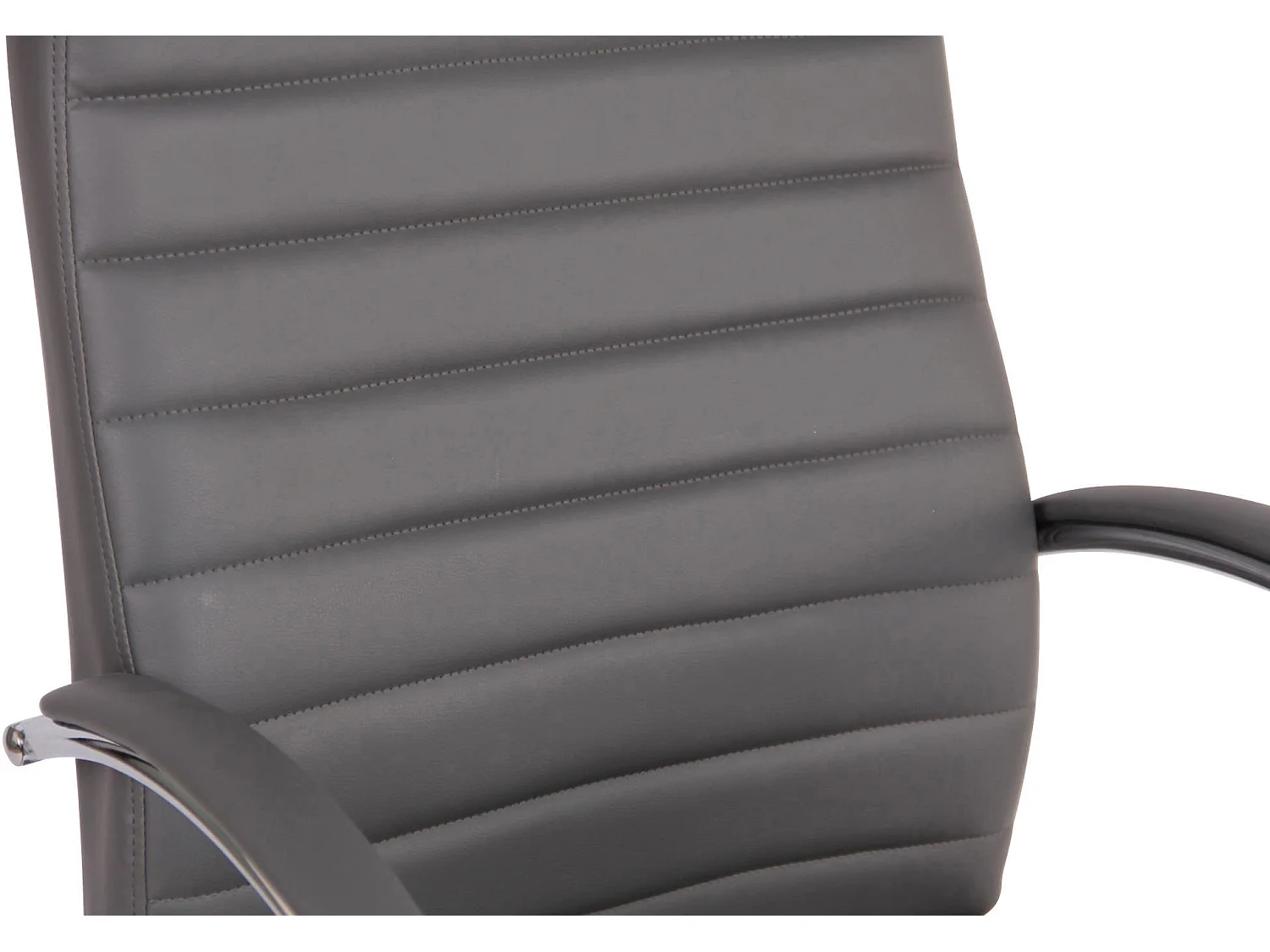 Chaise de bureau - Similicuir & Métal chromé - Gris - Valais