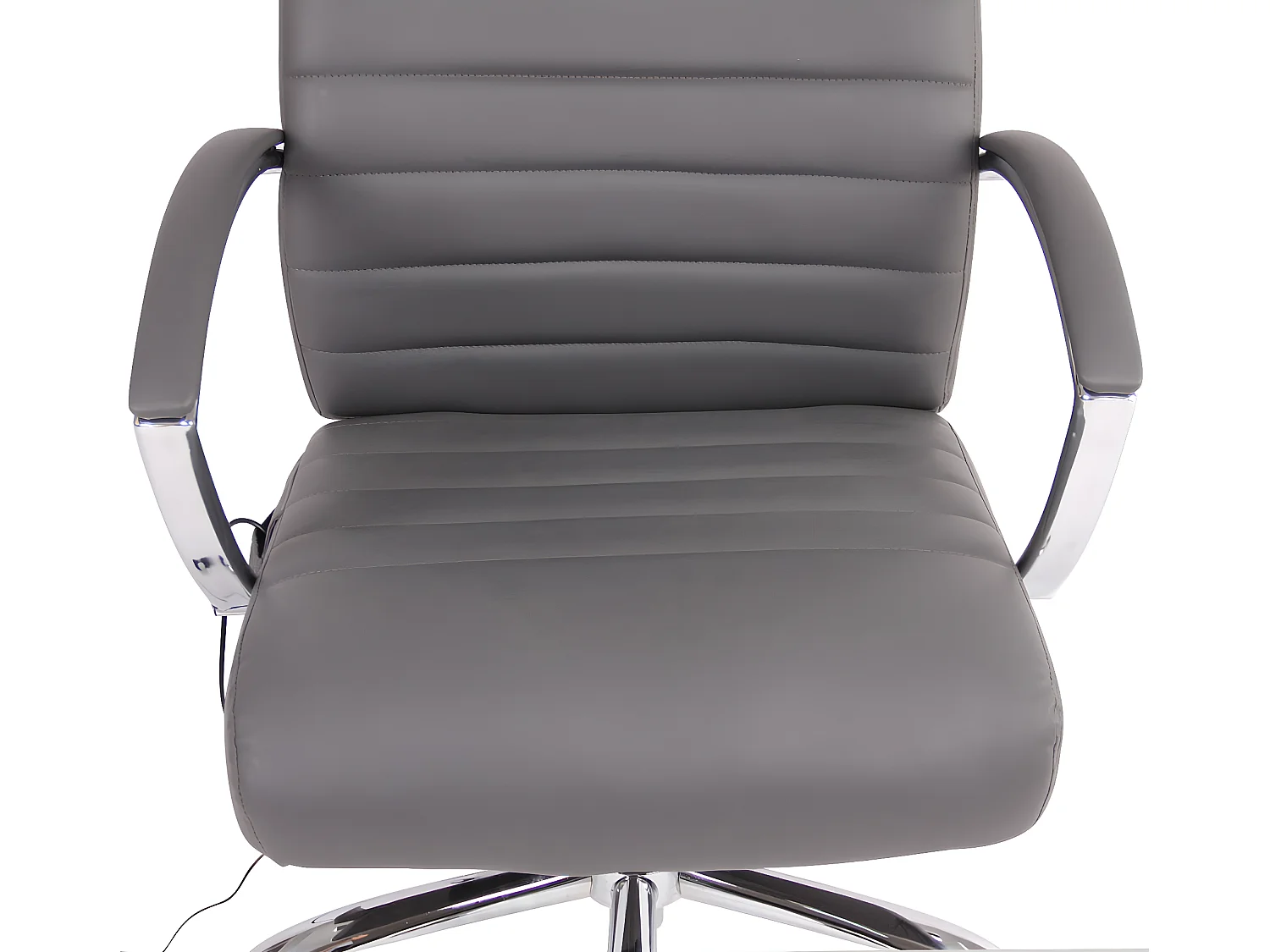 Chaise de bureau - Similicuir & Métal chromé - Gris - Valais