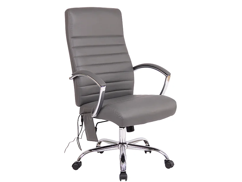 Chaise de bureau - Similicuir & Métal chromé - Gris - Valais