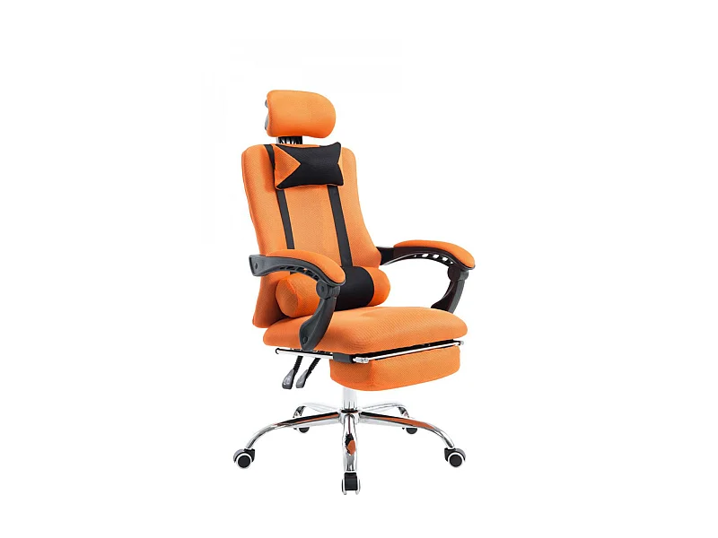 Chaise de bureau - Similicuir & Métal chromé - Orange - Fellow