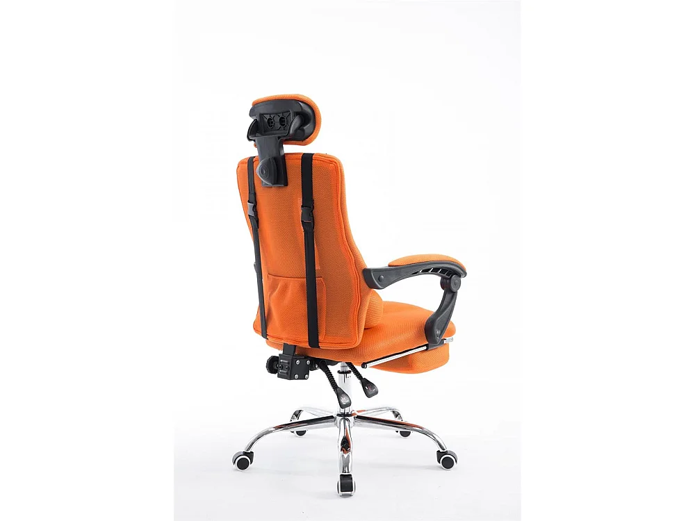 Bureaustoel - Kunstleer & Metaal in chroomoptiek - oranje - Fellow