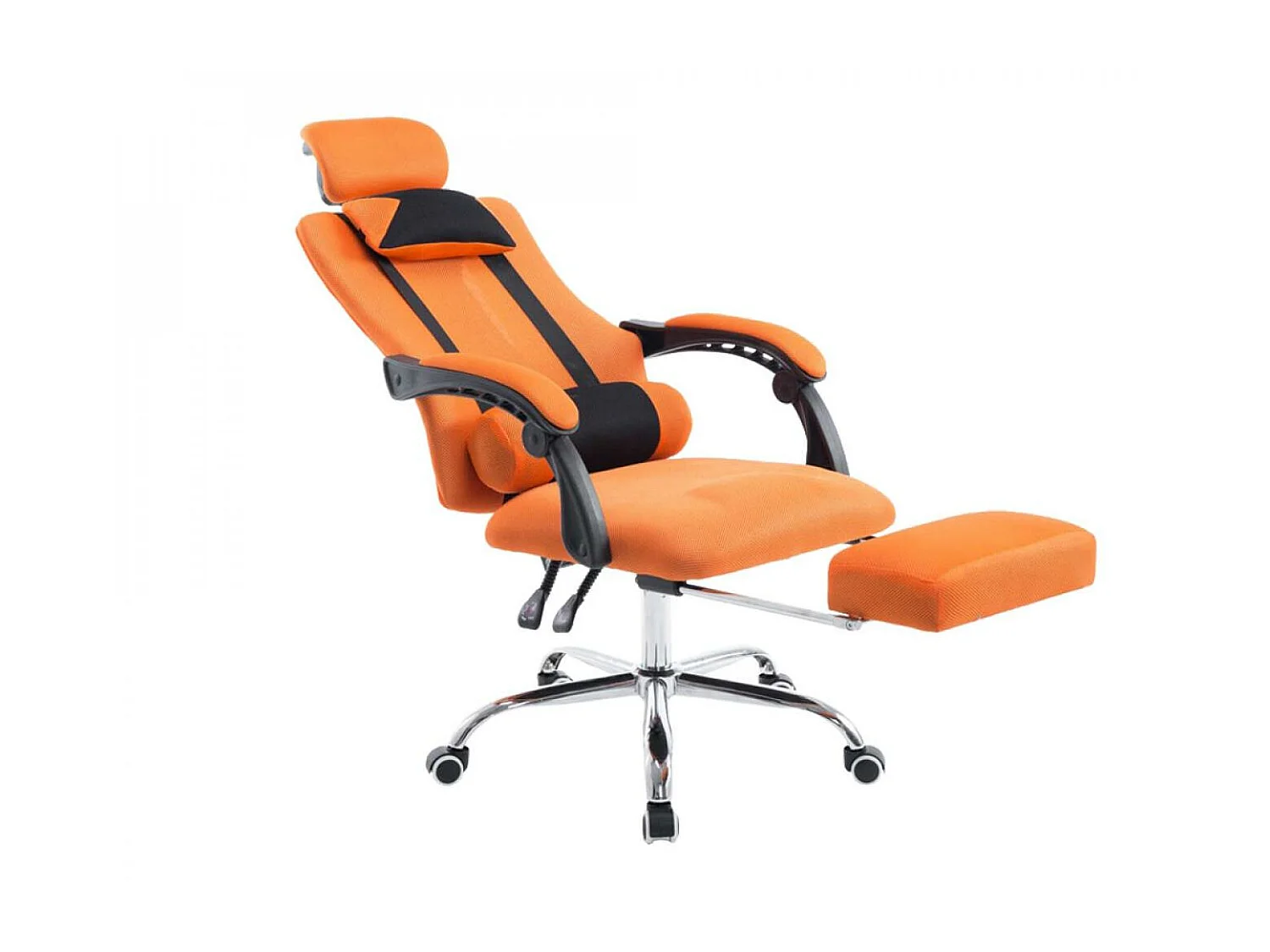 Bureaustoel - Kunstleer & Metaal in chroomoptiek - oranje - Fellow
