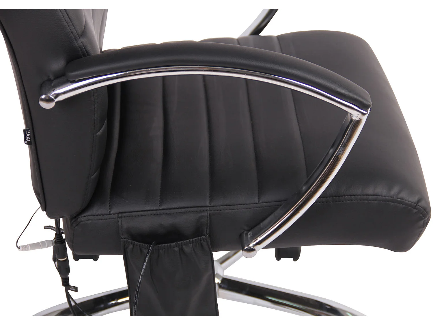 Bürosessel - Kunstleder & Metall in Chromoptik - schwarz - Valais