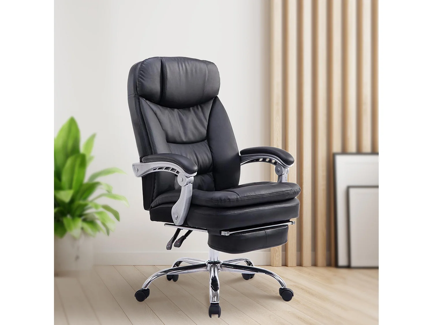 Chaise de bureau - Similicuir - Noir - XL Troy