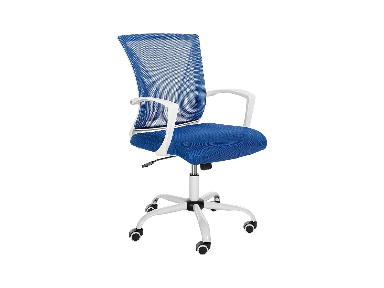 Chaise de bureau - Microfibre & Blanc - Bleu - Tracy