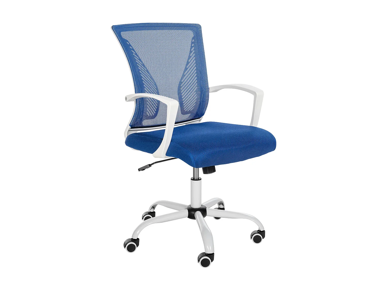 Chaise de bureau - Microfibre & Blanc - Bleu - Tracy