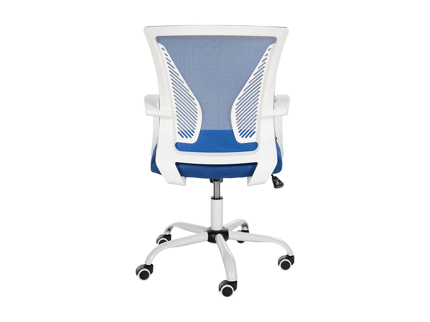 Chaise de bureau - Microfibre & Blanc - Bleu - Tracy