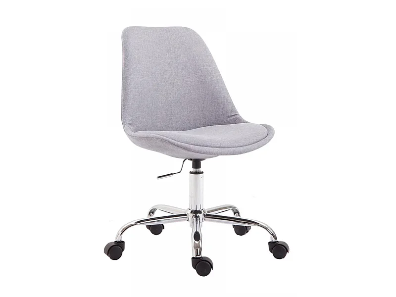 Chaise de bureau - Tissu & Métal chromé - Gris - Toulouse