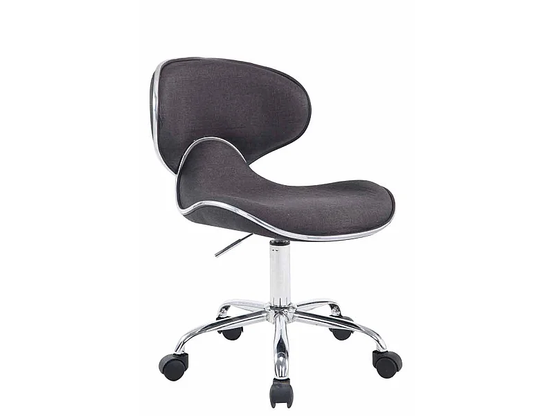 Chaise de bureau - Tissu & Métal chromé - Gris foncé - Las Vegas V2