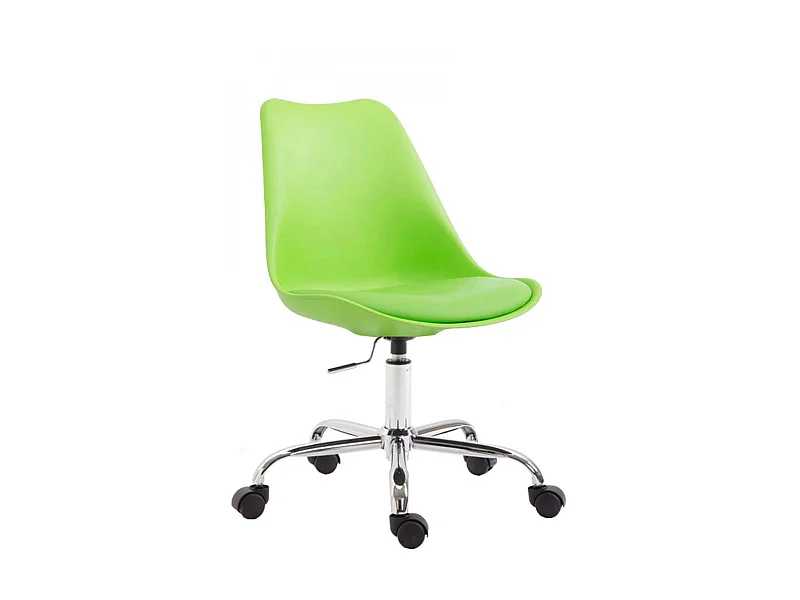 Chaise de bureau - Plastique & Métal chromé - Vert - Toulouse