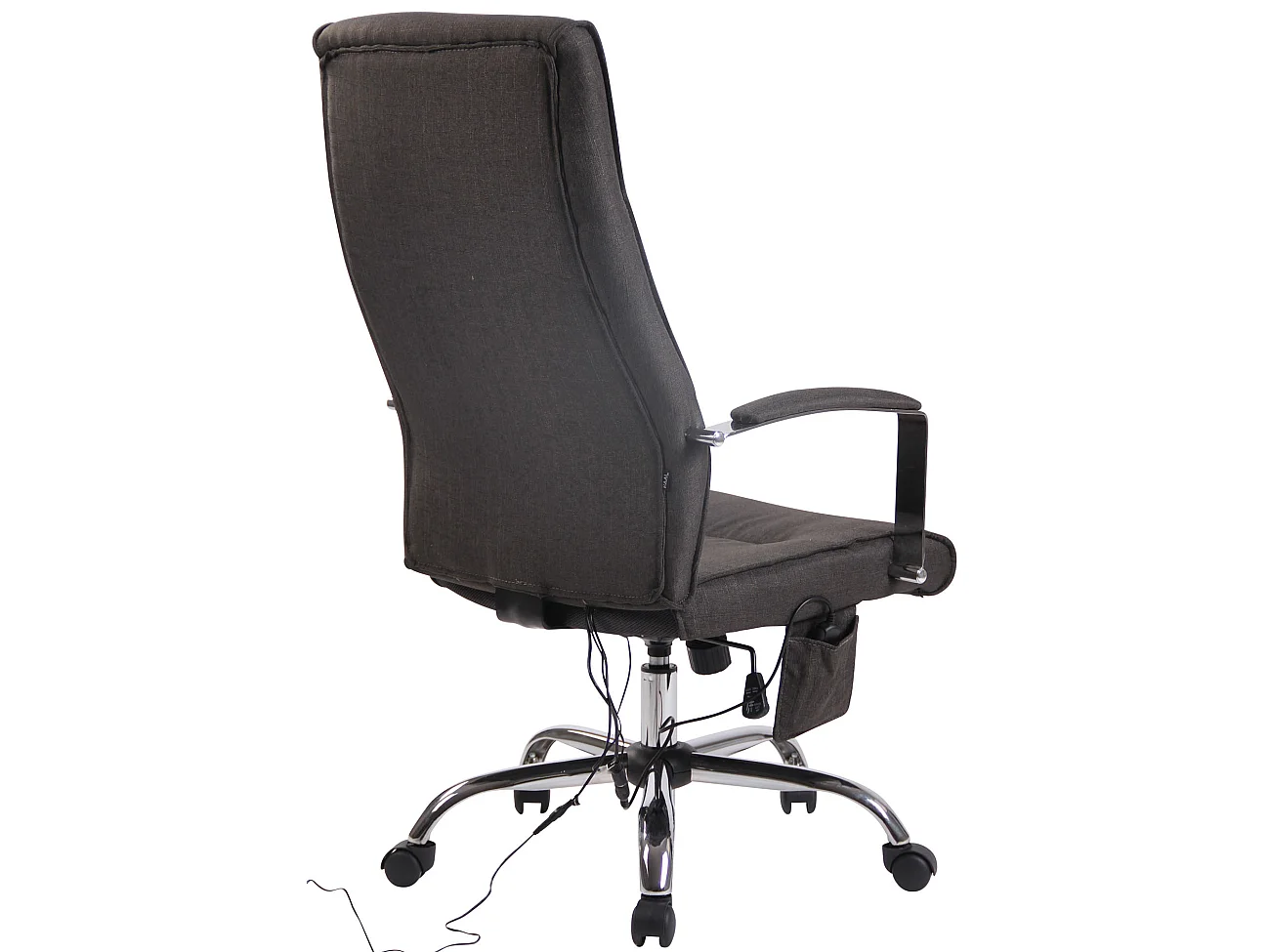 Chaise de bureau - Tissu & Métal chromé - Gris foncé - Portland