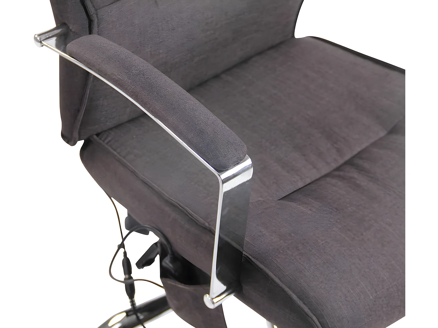 Chaise de bureau - Tissu & Métal chromé - Gris foncé - Portland