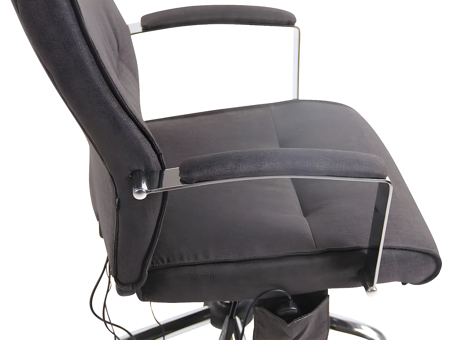 Chaise de bureau - Tissu & Métal chromé - Gris foncé - Portland