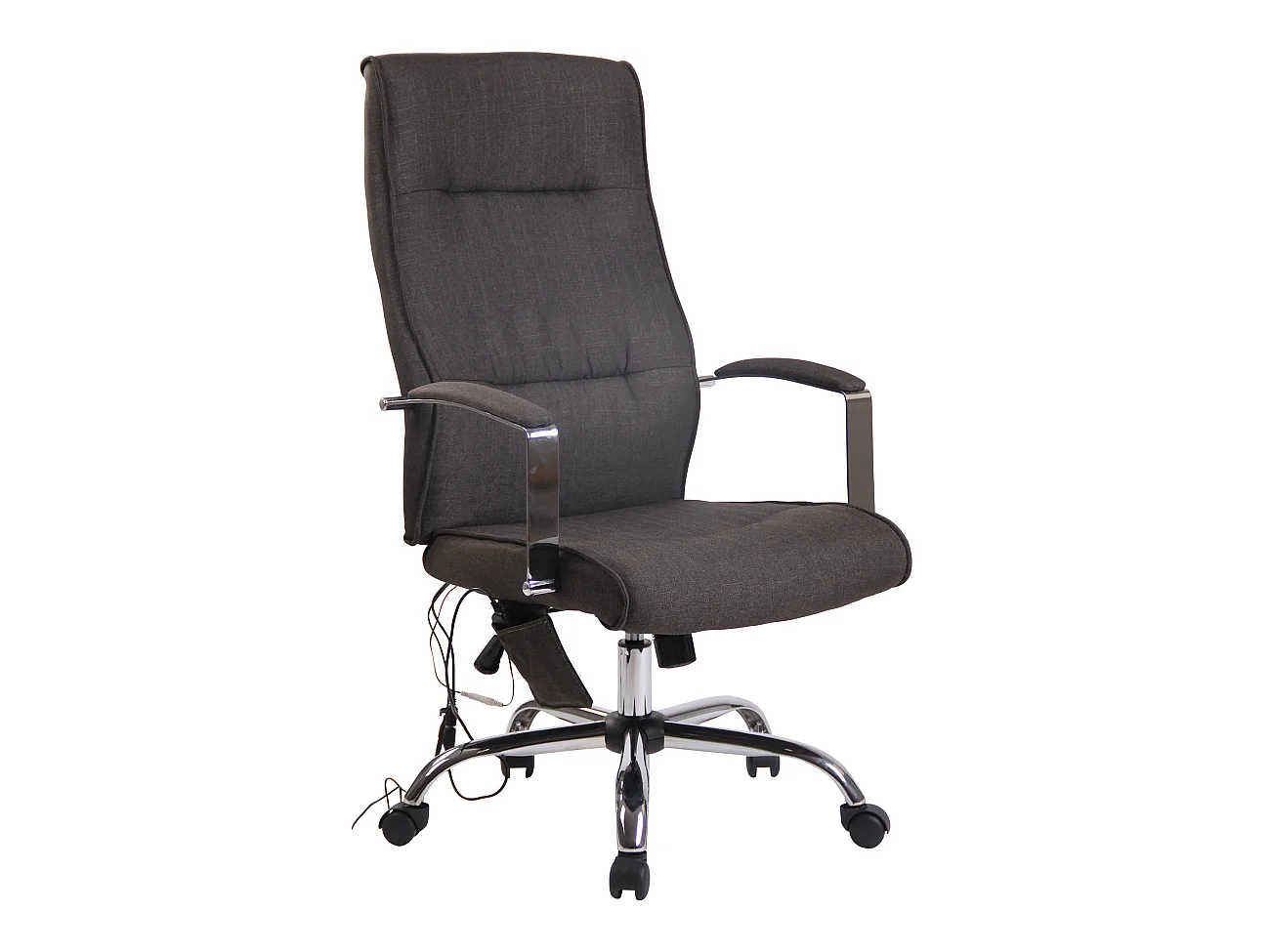 Chaise de bureau - Tissu & Métal chromé - Gris foncé - Portland