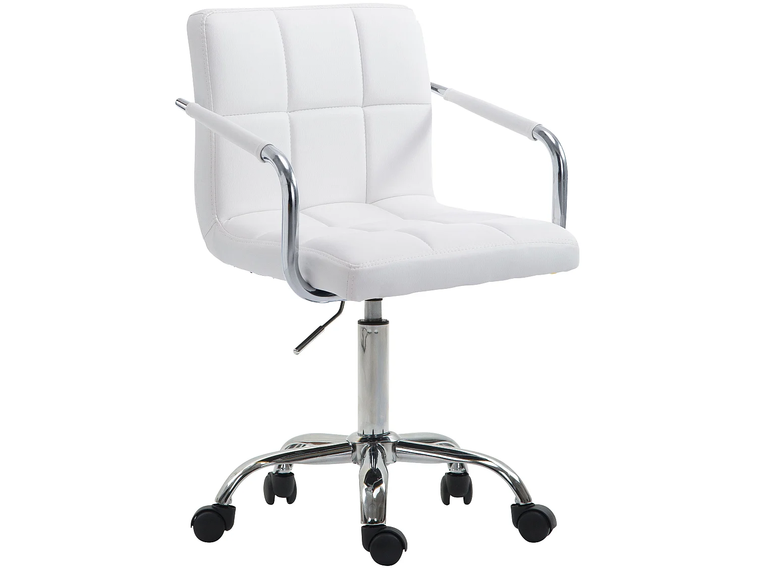 Chaise de bureau - Similicuir - Blanc - Lucy V2