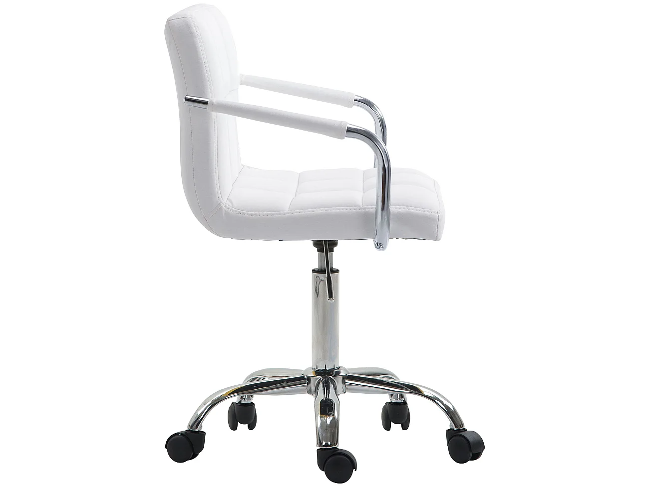 Chaise de bureau - Similicuir - Blanc - Lucy V2