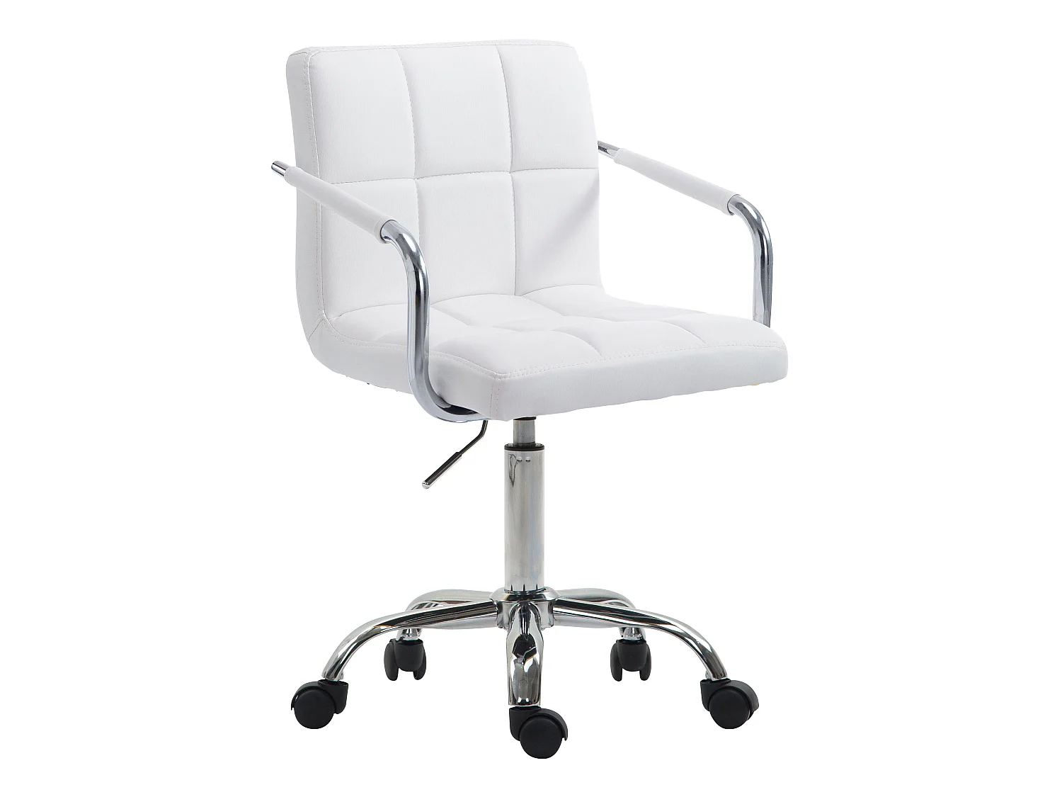 Chaise de bureau - Similicuir - Blanc - Lucy V2