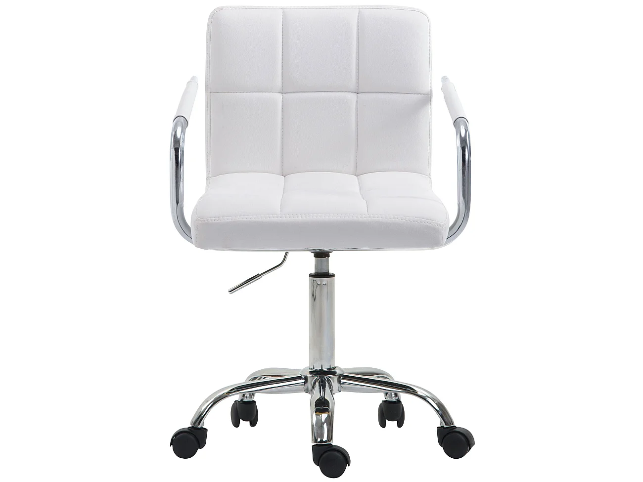 Chaise de bureau - Similicuir - Blanc - Lucy V2